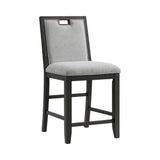 Elodie Charcoal/Grey Counter Chair (Set of 2) - Ornate Home