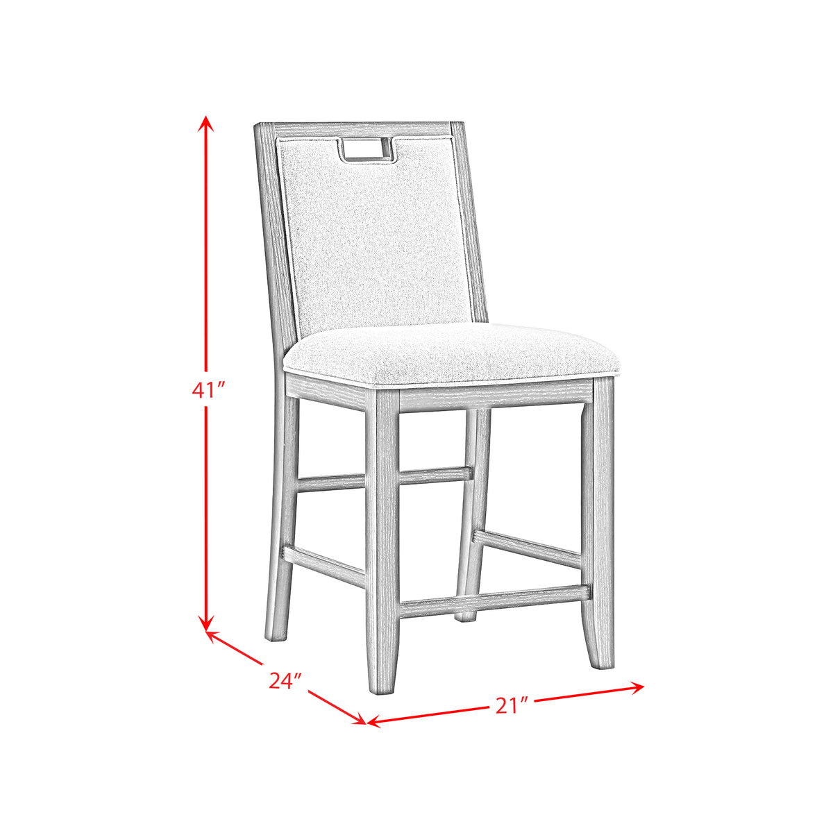 Elodie Charcoal/Grey Counter Chair (Set of 2) - Ornate Home