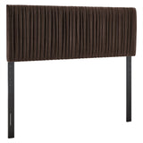 Eloise Chocolate Brown Stain-Resistant Performance Velvet Full Headboard - Ornate Home