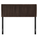 Eloise Chocolate Brown Stain-Resistant Performance Velvet Full Headboard - Ornate Home