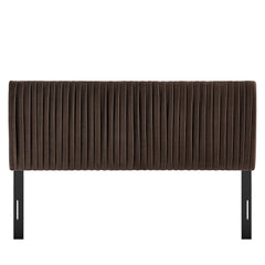 Eloise Chocolate Brown Stain-Resistant Performance Velvet Full Headboard - Ornate Home