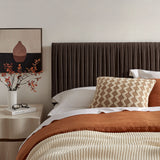 Eloise Chocolate Brown Stain-Resistant Performance Velvet Full Headboard - Ornate Home