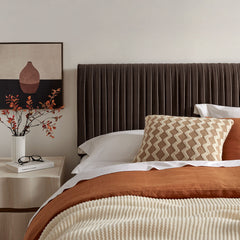 Eloise Chocolate Brown Stain-Resistant Performance Velvet Full Headboard - Ornate Home