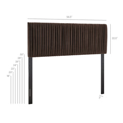 Eloise Chocolate Brown Stain-Resistant Performance Velvet Full Headboard - Ornate Home
