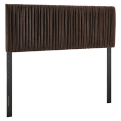 Eloise Chocolate Brown Stain-Resistant Performance Velvet King Headboard - Ornate Home