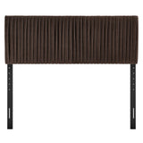 Eloise Chocolate Brown Stain-Resistant Performance Velvet Queen Headboard - Ornate Home