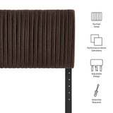 Eloise Chocolate Brown Stain-Resistant Performance Velvet Queen Headboard - Ornate Home