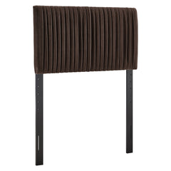 Eloise Chocolate Brown Stain-Resistant Performance Velvet Twin Headboard - Ornate Home