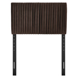 Eloise Chocolate Brown Stain-Resistant Performance Velvet Twin Headboard - Ornate Home
