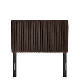 Eloise Chocolate Brown Stain-Resistant Performance Velvet Twin Headboard - Ornate Home