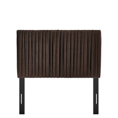 Eloise Chocolate Brown Stain-Resistant Performance Velvet Twin Headboard - Ornate Home