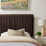 Eloise Chocolate Brown Stain-Resistant Performance Velvet Twin Headboard - Ornate Home