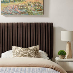 Eloise Chocolate Brown Stain-Resistant Performance Velvet Twin Headboard - Ornate Home