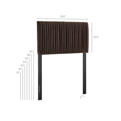 Eloise Chocolate Brown Stain-Resistant Performance Velvet Twin Headboard - Ornate Home