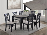 Eloise Dark Brown-Espresso / Light Gray 7-Piece Dining Room Set - Ornate Home