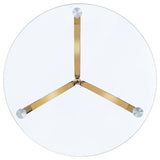 Eloise Gold Round Glass Top Curved Metal Side Table - Ornate Home