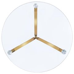 Eloise Gold Round Glass Top Curved Metal Side Table - Ornate Home