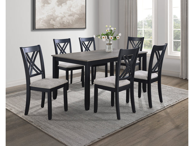 Eloise Light Grey 7-Piece Dining Set - Ornate Home