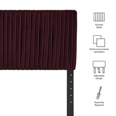 Eloise Mulberry Stain-Resistant Performance Velvet Full Headboard - Ornate Home
