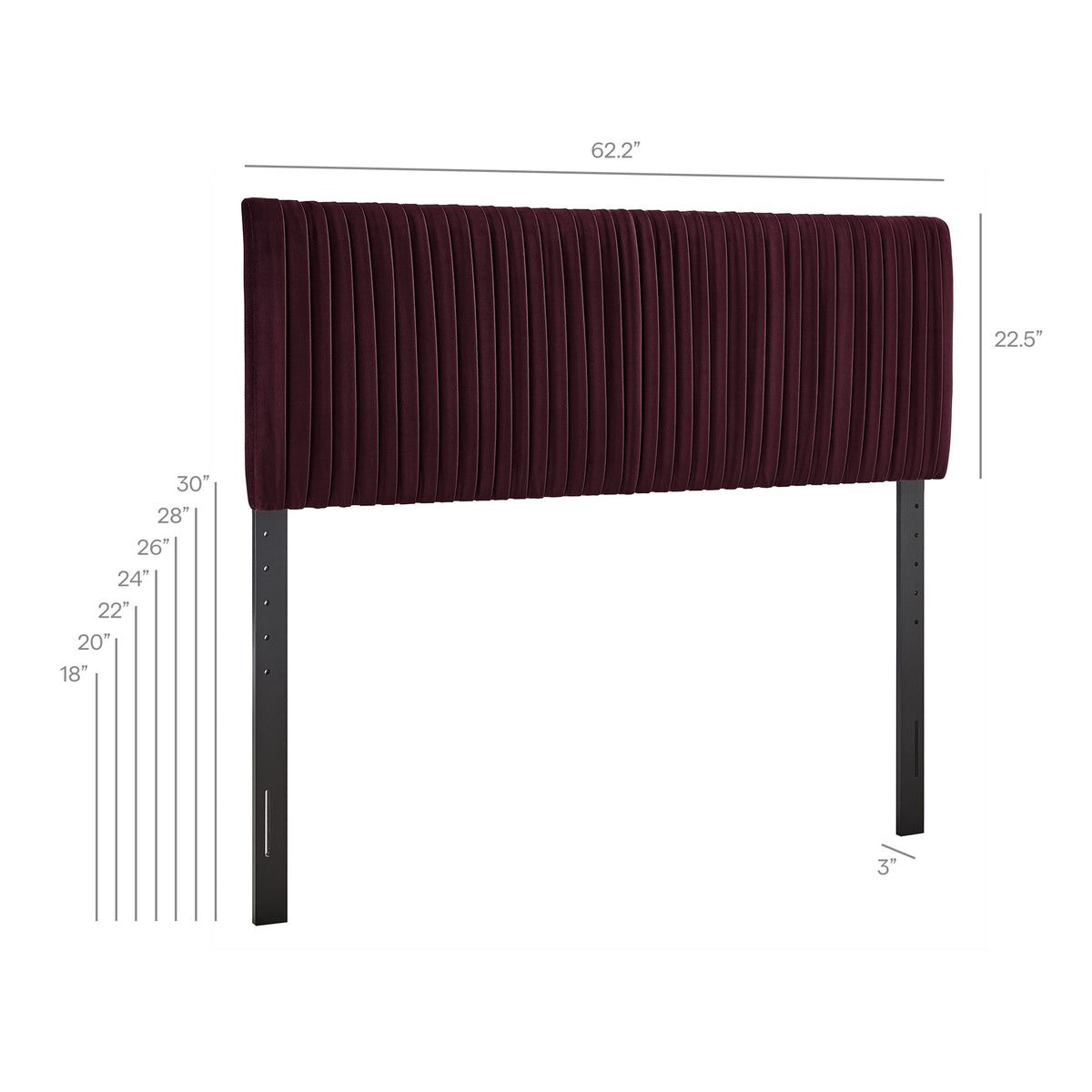 Eloise Mulberry Stain-Resistant Performance Velvet Queen Headboard - Ornate Home