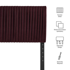 Eloise Mulberry Stain-Resistant Performance Velvet Twin Headboard - Ornate Home