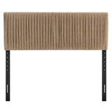 Eloise Taupe Stain-Resistant Performance Velvet Full Headboard - Ornate Home