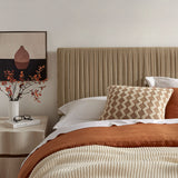 Eloise Taupe Stain-Resistant Performance Velvet Full Headboard - Ornate Home