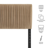 Eloise Taupe Stain-Resistant Performance Velvet Full Headboard - Ornate Home