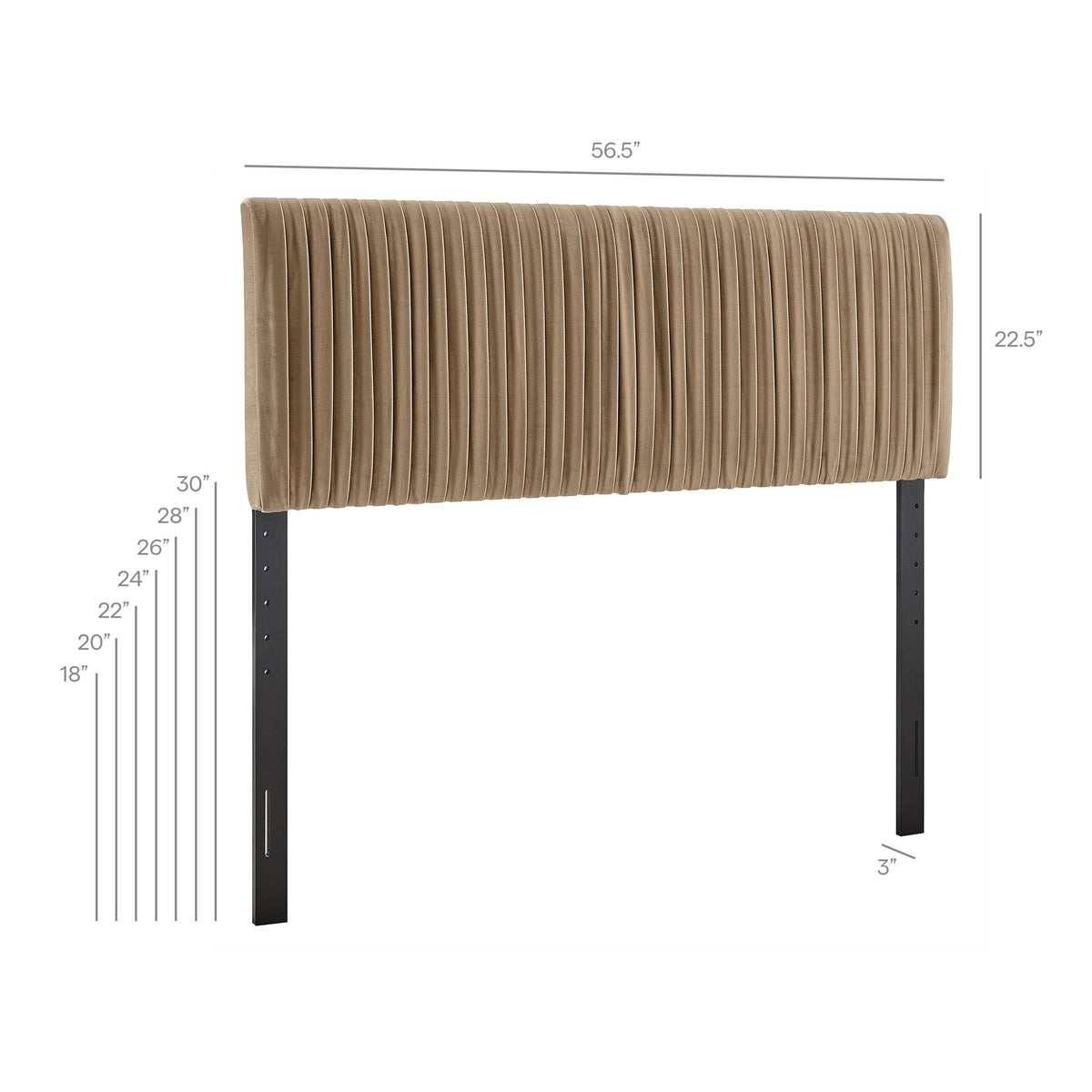 Eloise Taupe Stain-Resistant Performance Velvet Full Headboard - Ornate Home
