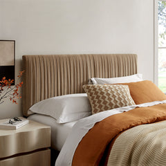 Eloise Taupe Stain-Resistant Performance Velvet Queen Headboard - Ornate Home