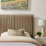 Eloise Taupe Stain-Resistant Performance Velvet Twin Headboard - Ornate Home