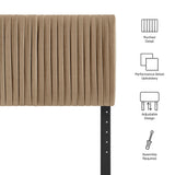 Eloise Taupe Stain-Resistant Performance Velvet Twin Headboard - Ornate Home