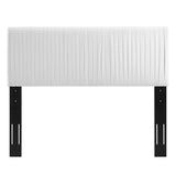 Eloise White Channel Tufted Performance Velvet Full/Queen Headboard - Ornate Home