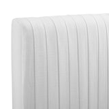 Eloise White Channel Tufted Performance Velvet Full/Queen Headboard - Ornate Home