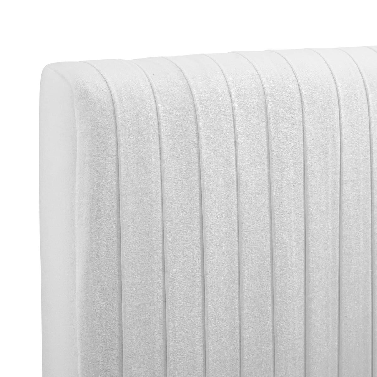 Eloise White Channel Tufted Performance Velvet Full/Queen Headboard - Ornate Home