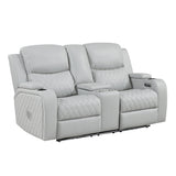 Elonzo Light Gray Power Motion Loveseat - Ornate Home