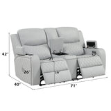 Elonzo Light Gray Power Motion Loveseat - Ornate Home