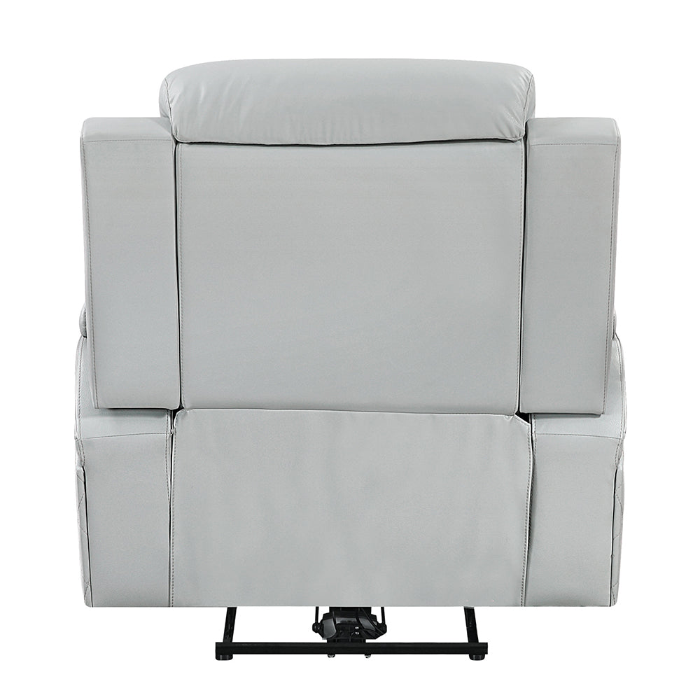 Elonzo Light Gray Power Motion Recliner - Ornate Home