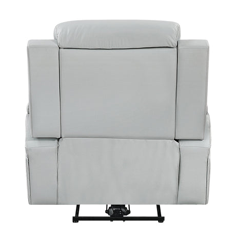 Elonzo Light Gray Power Motion Recliner - Ornate Home
