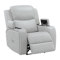 Elonzo Light Gray Power Motion Recliner - Ornate Home