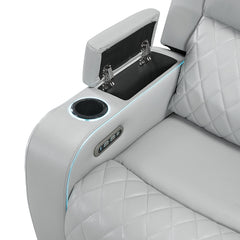 Elonzo Light Gray Power Motion Recliner - Ornate Home