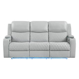 Elonzo Light Gray Power Motion Sofa - Ornate Home
