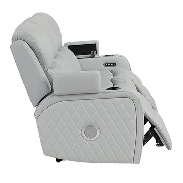 Elonzo Light Gray Power Motion Sofa - Ornate Home