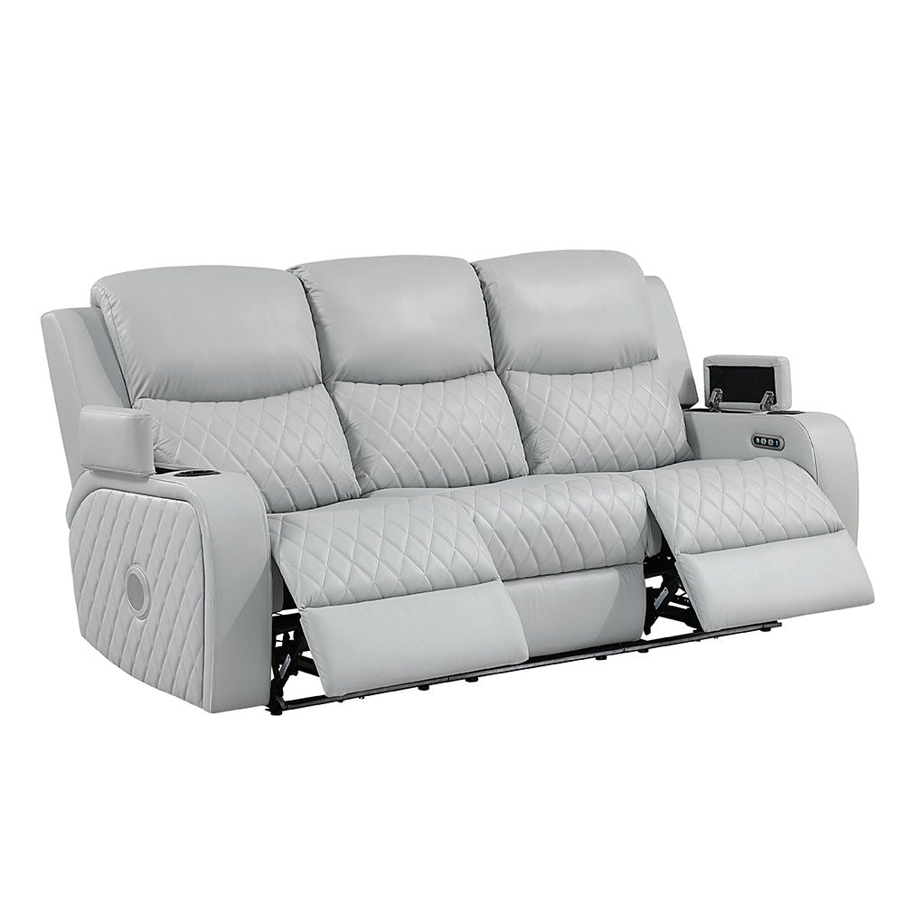 Elonzo Light Gray Power Motion Sofa - Ornate Home