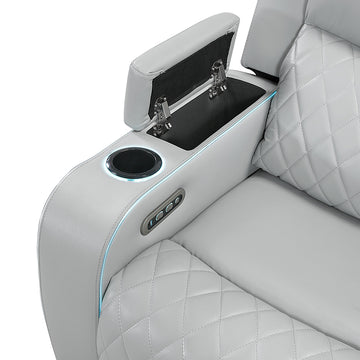 Elonzo Light Gray Power Motion Sofa - Ornate Home