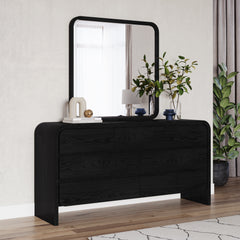 Elora Beveled Glass Mirror in Jet Black Ash - Ornate Home