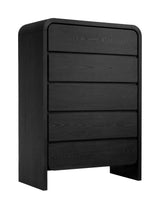 Elora Five Drawer Chest in Jet Black Ash - Ornate Home