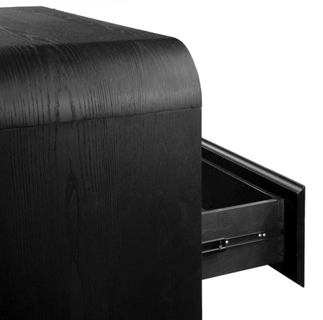Elora Five Drawer Chest in Jet Black Ash - Ornate Home