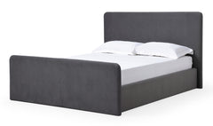 Elora Fully Upholstered Queen Platform Bed in Charcoal Velvet - Ornate Home