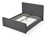Elora Fully Upholstered Queen Platform Bed in Charcoal Velvet - Ornate Home